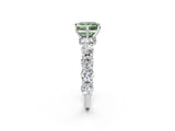 White gold Fancy Green Princess Cut Diamond Side Stone Engagement Ring with Four-Prong Setting_26