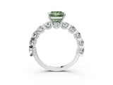 White gold Fancy Green Princess Cut Diamond Side Stone Engagement Ring with Four-Prong Setting_27