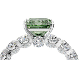 White gold Fancy Green Princess Cut Diamond Side Stone Engagement Ring with Four-Prong Setting_28