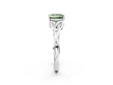 White gold Fancy Green Princess Cut Diamond Solitaire Celtic Knot Ring with Four-Prong Setting_31
