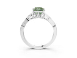 White gold Fancy Green Princess Cut Diamond Solitaire Celtic Knot Ring with Four-Prong Setting_31