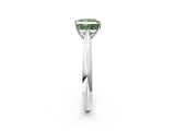 White gold Fancy Green Princess Cut Diamond Solitaire Engagement Ring with Cathedral Setting and Four-Prong Mount_32