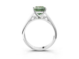 White gold Fancy Green Princess Cut Diamond Solitaire Engagement Ring with Cathedral Setting and Four-Prong Mount_33