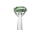 White gold Fancy Green Princess Cut Diamond Solitaire Engagement Ring with Cathedral Setting and Four-Prong Mount_35