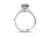 White gold Fancy Green Princess Cut Diamond Solitaire Engagement Ring with Cathedral Setting and Four-Prong Mount_41