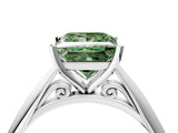 White gold Fancy Green Princess Cut Diamond Solitaire Engagement Ring with Cathedral Setting and Four-Prong Mount_42