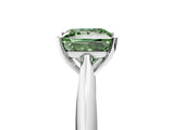 White gold Fancy Green Princess Cut Diamond Solitaire Engagement Ring with Cathedral Setting and Four-Prong Mount_43
