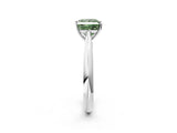 White gold Fancy Green Princess Cut Diamond Solitaire Engagement Ring with Cathedral Setting and Four-Prong Mount_55