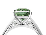 White gold Fancy Green Princess Cut Diamond Solitaire Engagement Ring with Cathedral Setting and Four-Prong Mount_57