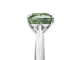 White gold Fancy Green Princess Cut Diamond Solitaire Engagement Ring with Cathedral Setting and Four-Prong Mount_58