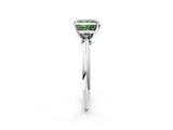 White gold Fancy Green Princess Cut Diamond Solitaire Engagement Ring with Classic Band and Four-Prong Setting_30