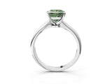 White gold Fancy Green Princess Cut Diamond Solitaire Engagement Ring with Classic Band and Four-Prong Setting_32