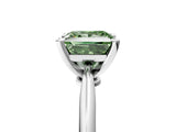 White gold Fancy Green Princess Cut Diamond Solitaire Engagement Ring with Classic Band and Four-Prong Setting_33
