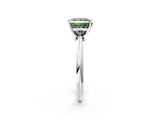 White gold Fancy Green Princess Cut Diamond Solitaire Engagement Ring with Classic Band and Four-Prong Setting_38