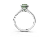 White gold Fancy Green Princess Cut Diamond Solitaire Engagement Ring with Classic Band and Four-Prong Setting_39