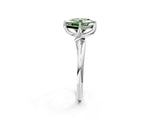 White gold Fancy Green Princess Cut Diamond Solitaire Engagement Ring with Four-Prong Setting and Classic Band_22