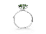 White gold Fancy Green Princess Cut Diamond Solitaire Engagement Ring with Four-Prong Setting and Classic Band_23