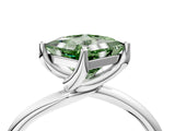 White gold Fancy Green Princess Cut Diamond Solitaire Engagement Ring with Four-Prong Setting and Classic Band_24