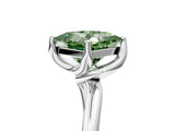 White gold Fancy Green Princess Cut Diamond Solitaire Engagement Ring with Four-Prong Setting and Classic Band_25
