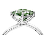 White gold Fancy Green Princess Cut Diamond Solitaire Engagement Ring with Four-Prong Setting and Classic Band_36