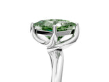 White gold Fancy Green Princess Cut Diamond Solitaire Engagement Ring with Four-Prong Setting and Classic Band_37