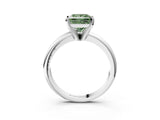 White gold Fancy Green Princess Cut Diamond Solitaire Engagement Ring with Round Band and Four-Prong Setting_116
