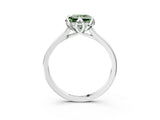 White gold Fancy Green Princess Cut Diamond Solitaire Ring with Flower Prong Setting and Classic Band_152