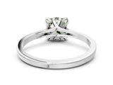 White gold Fancy Green Princess Cut Diamond Solitaire Ring with Flower Prong Setting and Classic Band_23