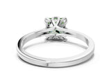 White gold Fancy Green Princess Cut Diamond Solitaire Ring with Flower Prong Setting and Classic Band_36