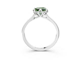 White gold Fancy Green Princess Cut Diamond Solitaire Ring with Flower Prong Setting and Classic Band_38