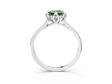 White gold Fancy Green Princess Cut Diamond Solitaire Ring with Flower Prong Setting and Classic Band_54