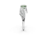 White gold Fancy Green Princess Cut Diamond Solitaire Ring with Prong Setting and Twisted Pavé Band_26