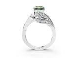 White gold Fancy Green Princess Cut Diamond Solitaire Ring with Prong Setting and Twisted Pavé Band_27