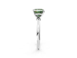 White gold Fancy Green Princess Cut Diamond Solitaire Ring with Six-Prong Setting and Classic Band_37
