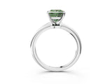 White gold Fancy Green Princess Cut Diamond Solitaire Ring with Six-Prong Setting and Classic Band_38