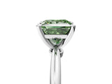 White gold Fancy Green Princess Cut Diamond Solitaire Ring with Six-Prong Setting and Classic Band_40