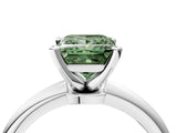 White gold Fancy Green Princess Cut Diamond Solitaire Ring with Six-Prong Setting and Classic Band_44