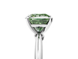 White gold Fancy Green Princess Cut Diamond Solitaire Ring with Six-Prong Setting and Classic Band_46