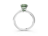 White gold Fancy Green Princess Cut Diamond Solitaire Ring with Six-Prong Setting and Classic Band_49