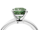 White gold Fancy Green Princess Cut Diamond Solitaire Ring with Six-Prong Setting and Classic Band_50