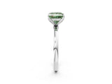 White gold Fancy Green Princess Cut Diamond Solitaire Ring with Thin Band and Prong Setting_30