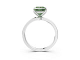 White gold Fancy Green Princess Cut Diamond Solitaire Ring with Thin Band and Prong Setting_31