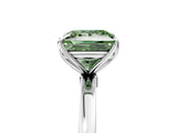 White gold Fancy Green Princess Cut Diamond Solitaire Ring with Thin Band and Prong Setting_33