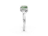 White gold Fancy Green Princess Cut Diamond Solitaire Ring with Twist Band and Four-Prong Setting_73