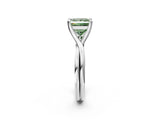 White gold Fancy Green Princess Cut Diamond Solitaire Twist Band Prong Setting Ring_105