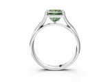 White gold Fancy Green Princess Cut Diamond Solitaire Twist Band Prong Setting Ring_105