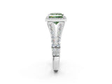 White gold Fancy Green Princess Cut Diamond Split Shank Halo Ring with Four-Prong Setting_42