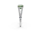 White gold Fancy Green Princess Cut Diamond Split Shank Pavé Engagement Ring with Four-Prong Setting_31