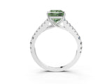 White gold Fancy Green Princess Cut Diamond Split Shank Pavé Engagement Ring with Four-Prong Setting_32