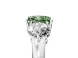 White gold Fancy Green Princess Cut Diamond Three-Stone Ring with Prong Setting and Classic Band_50